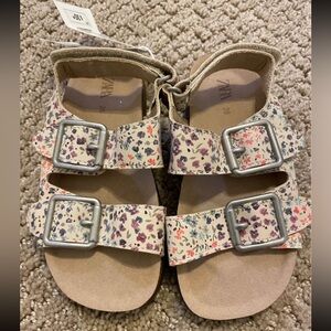 Zara Kids Floral Buckle Sandals - toddler girl size 9.5